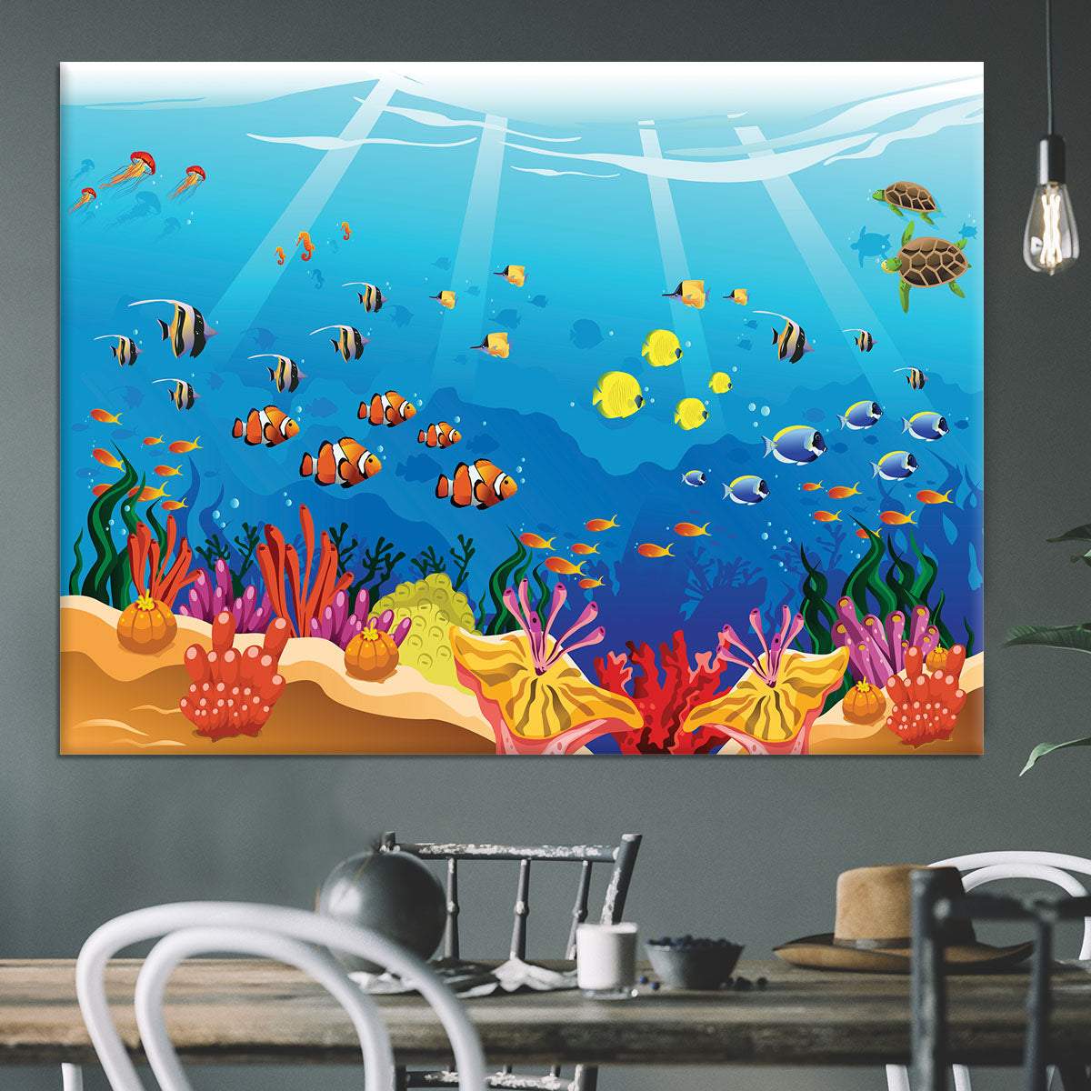 Marine underwater scene Canvas Print or Poster - Canvas Art Rocks - 3