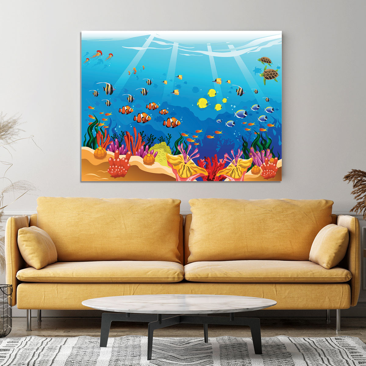 Marine underwater scene Canvas Print or Poster - Canvas Art Rocks - 4