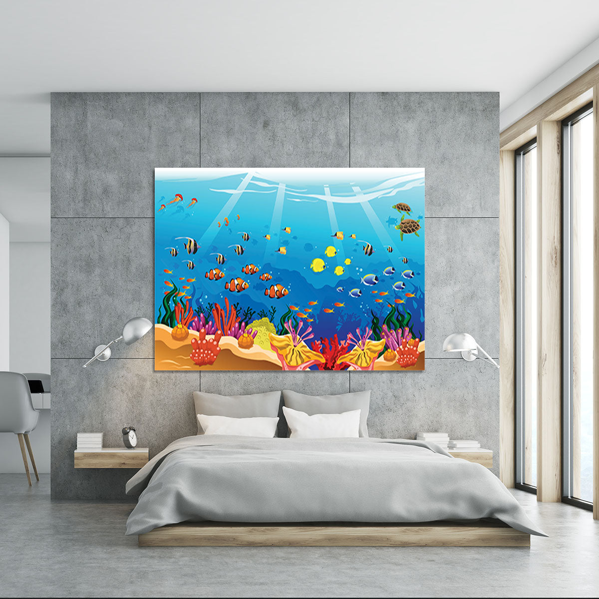 Marine underwater scene Canvas Print or Poster - Canvas Art Rocks - 5