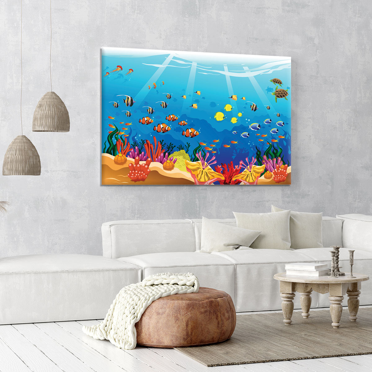 Marine underwater scene Canvas Print or Poster - Canvas Art Rocks - 6
