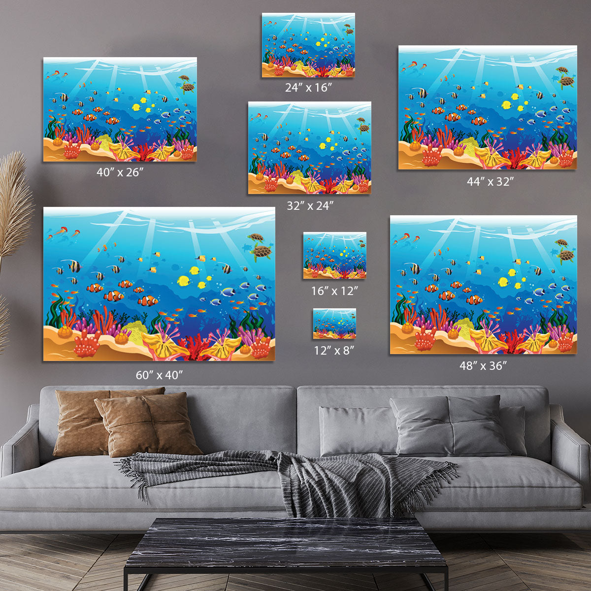 Marine underwater scene Canvas Print or Poster - Canvas Art Rocks - 7