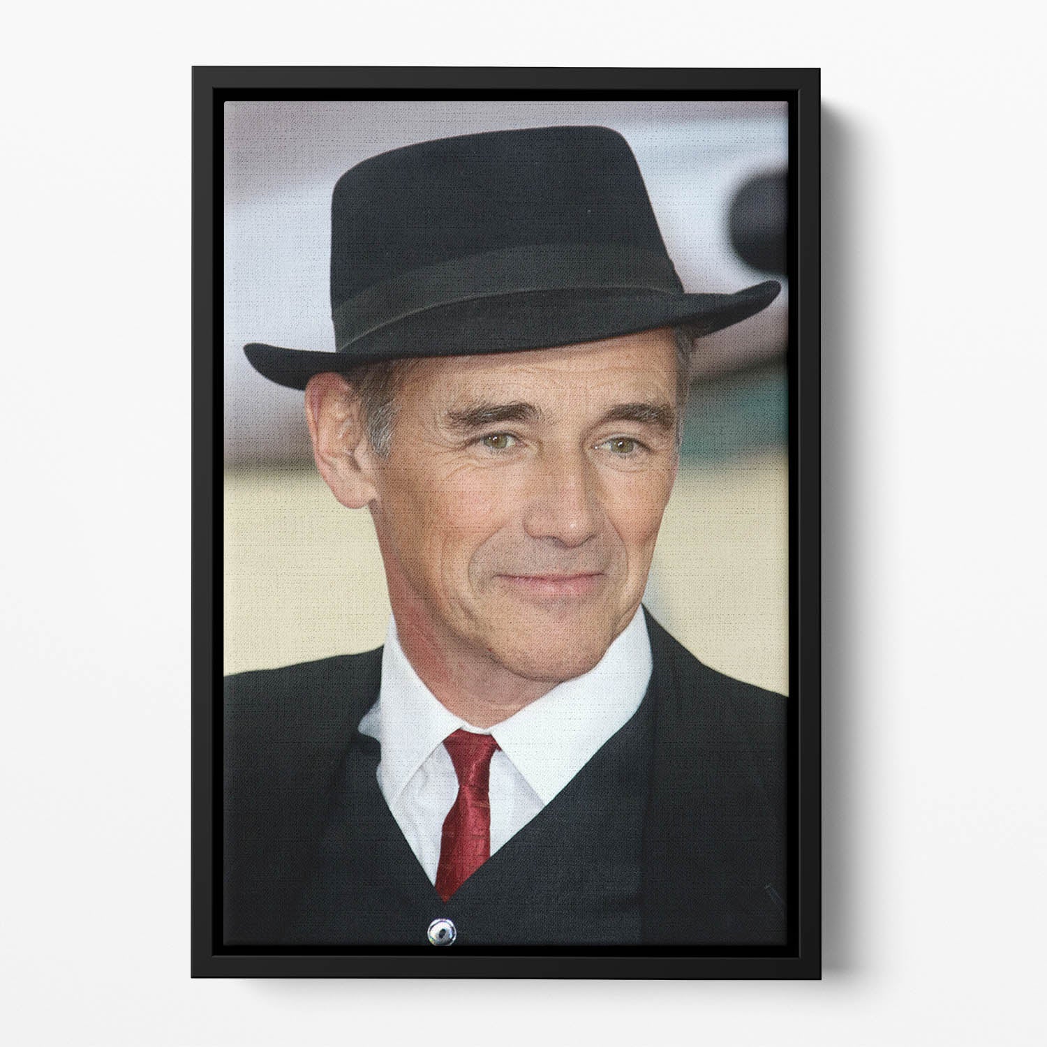 Mark Rylance in a hat Floating Framed Canvas