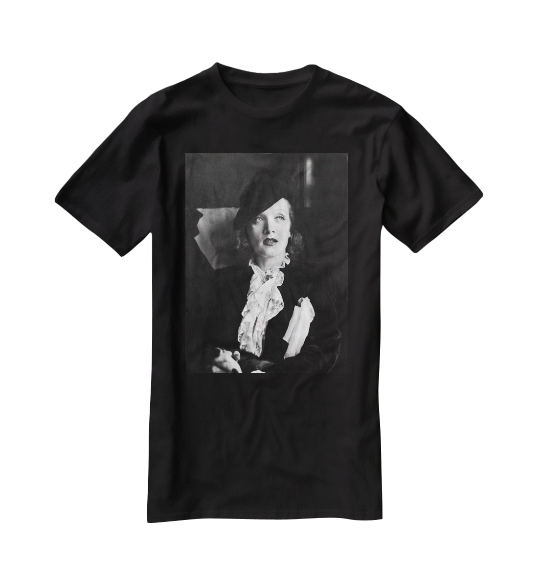 Marlene Dietrich Black And White T-Shirt - Canvas Art Rocks - 1