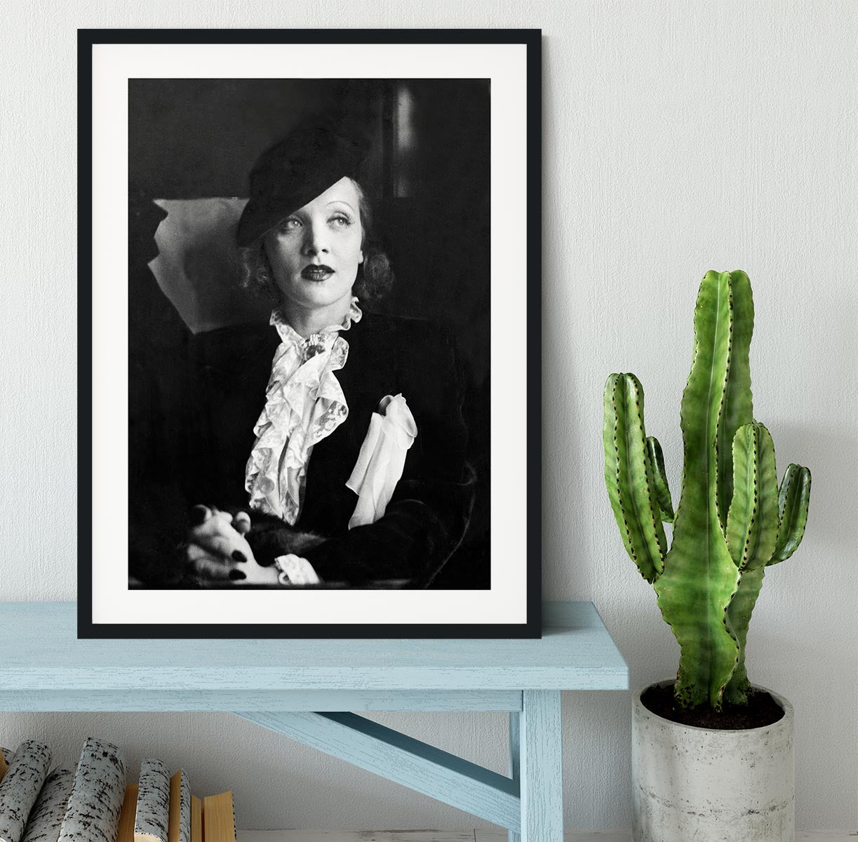 Marlene Dietrich Black And White Framed Print - Canvas Art Rocks - 1