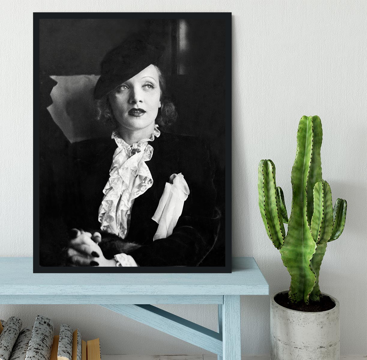 Marlene Dietrich Black And White Framed Print - Canvas Art Rocks - 2