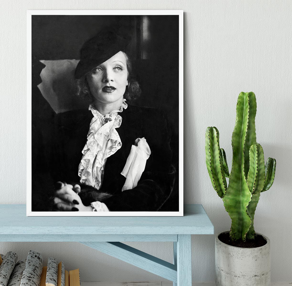 Marlene Dietrich Black And White Framed Print - Canvas Art Rocks -6