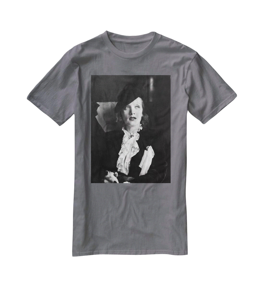 Marlene Dietrich Black And White T-Shirt - Canvas Art Rocks - 3