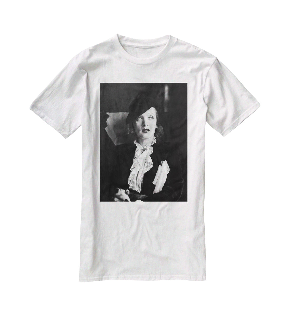 Marlene Dietrich Black And White T-Shirt - Canvas Art Rocks - 5