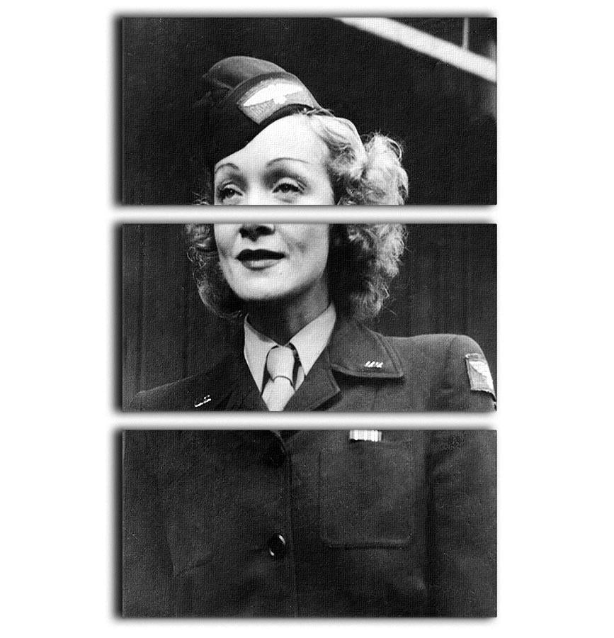 Marlene Dietrich in uniform 3 Split Panel Canvas Print - Canvas Art Rocks - 1