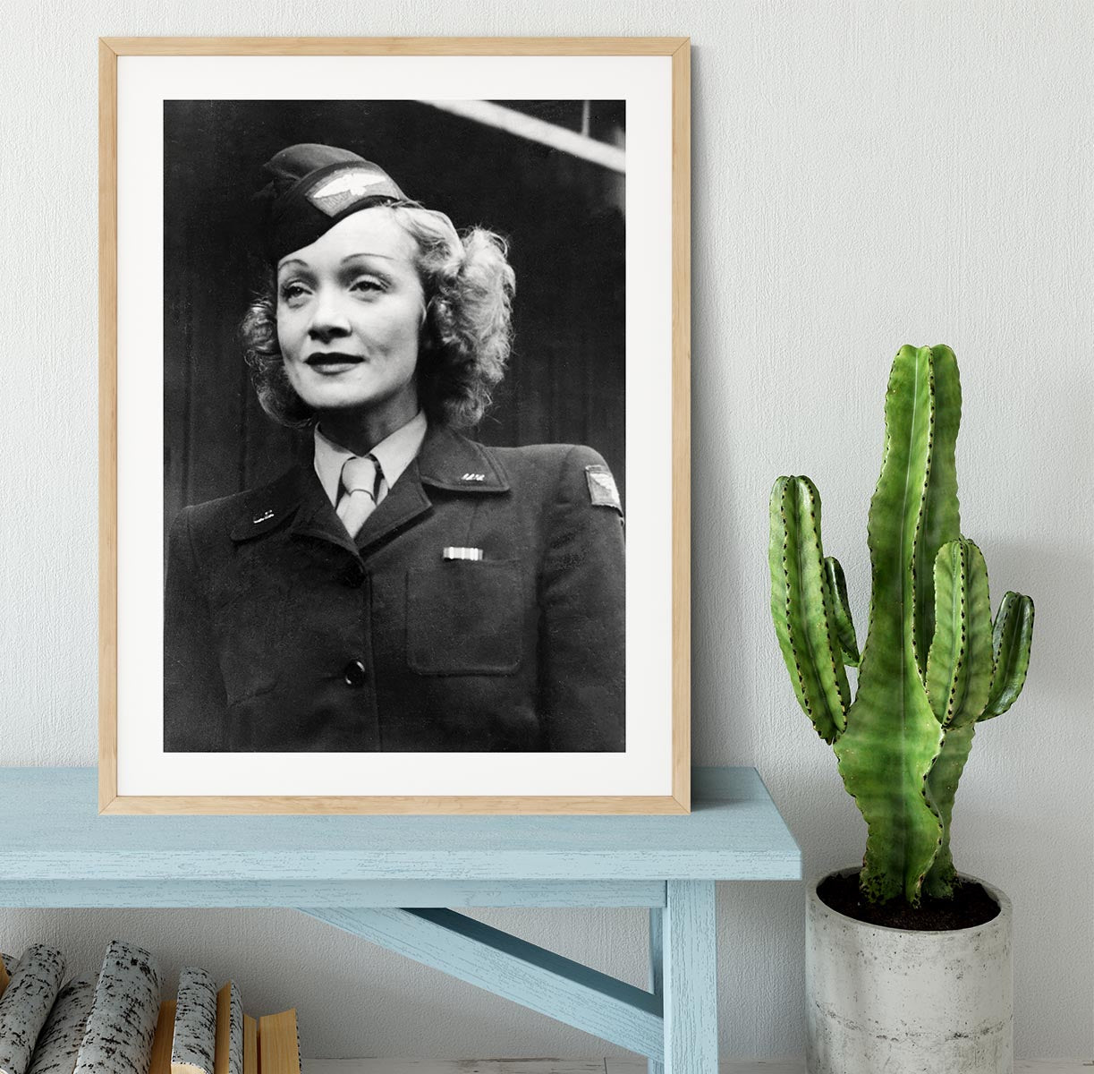 Marlene Dietrich in uniform Framed Print - Canvas Art Rocks - 3