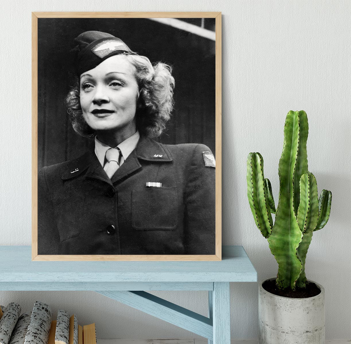 Marlene Dietrich in uniform Framed Print - Canvas Art Rocks - 4