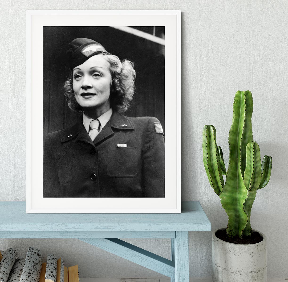 Marlene Dietrich in uniform Framed Print - Canvas Art Rocks - 5