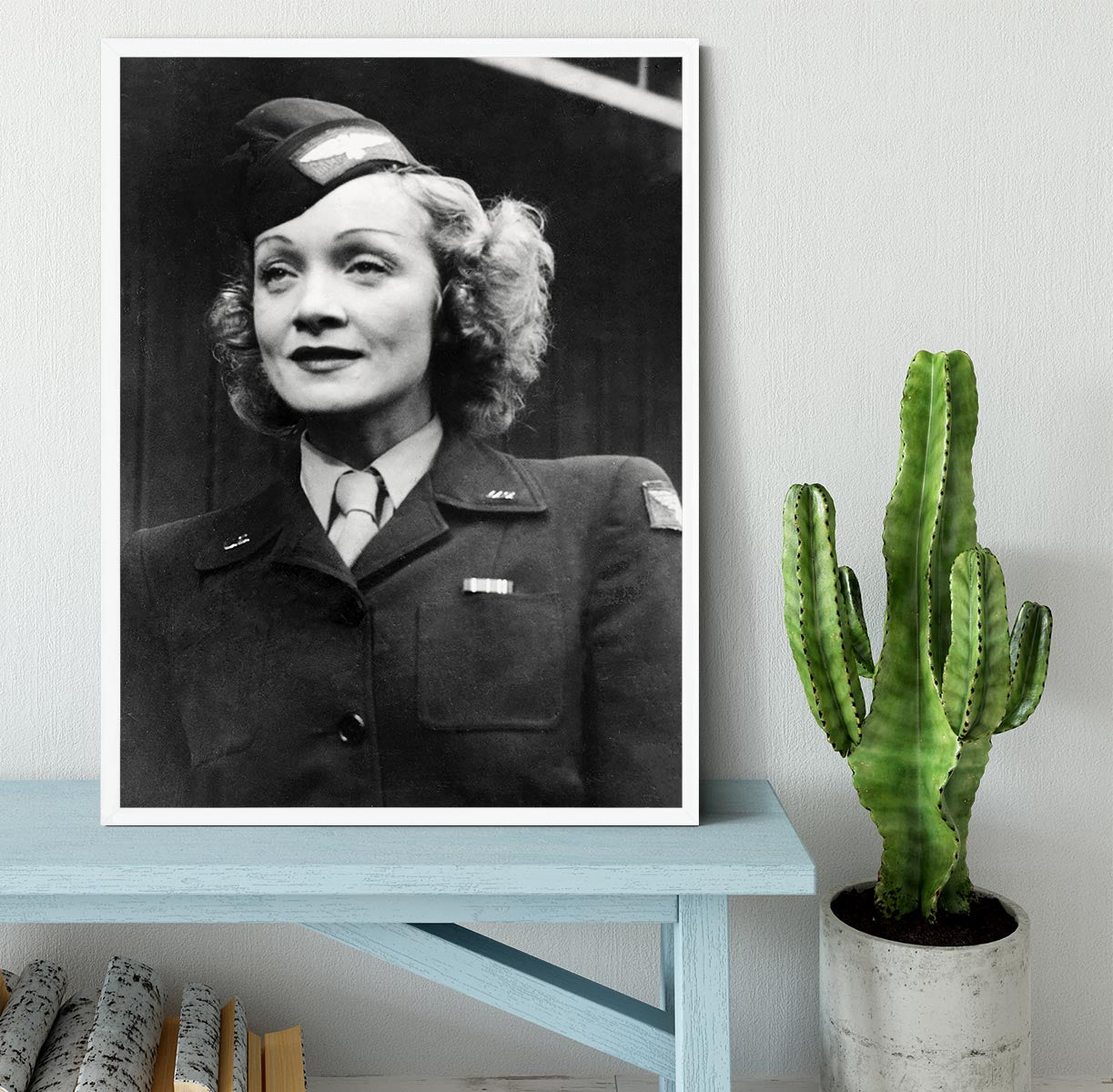 Marlene Dietrich in uniform Framed Print - Canvas Art Rocks -6