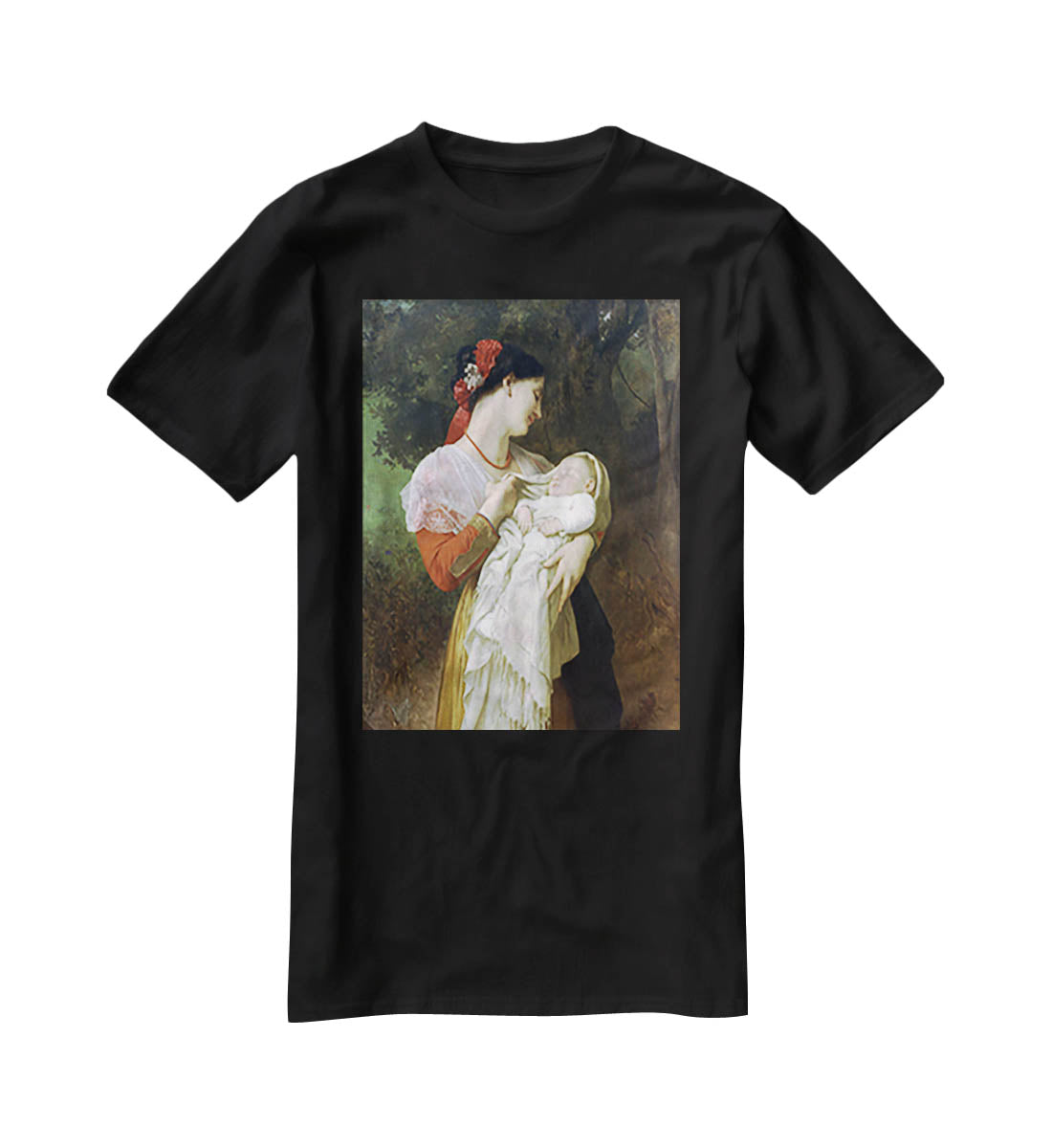 Maternal Admiration By Bouguereau T-Shirt - Canvas Art Rocks - 1