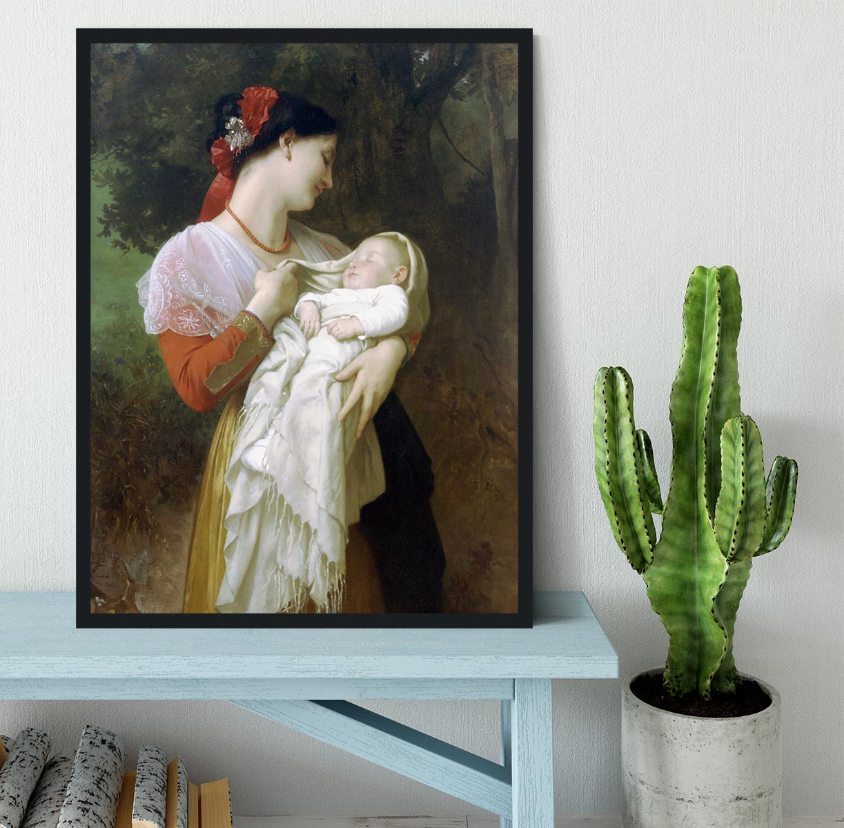Maternal Admiration By Bouguereau Framed Print - Canvas Art Rocks - 2