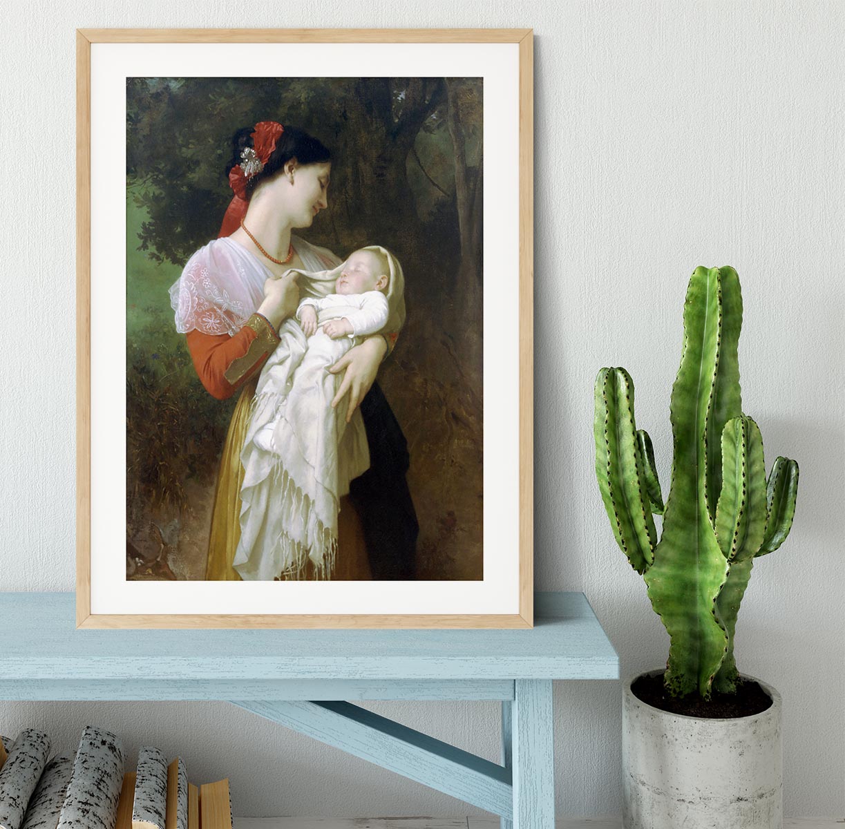 Maternal Admiration By Bouguereau Framed Print - Canvas Art Rocks - 3
