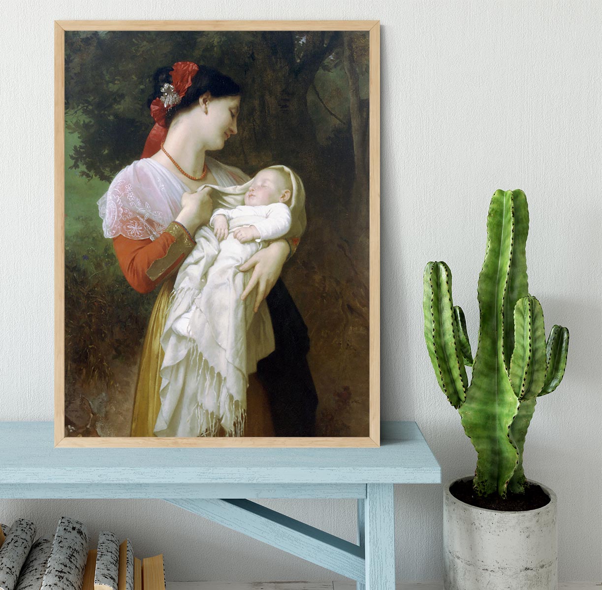Maternal Admiration By Bouguereau Framed Print - Canvas Art Rocks - 4