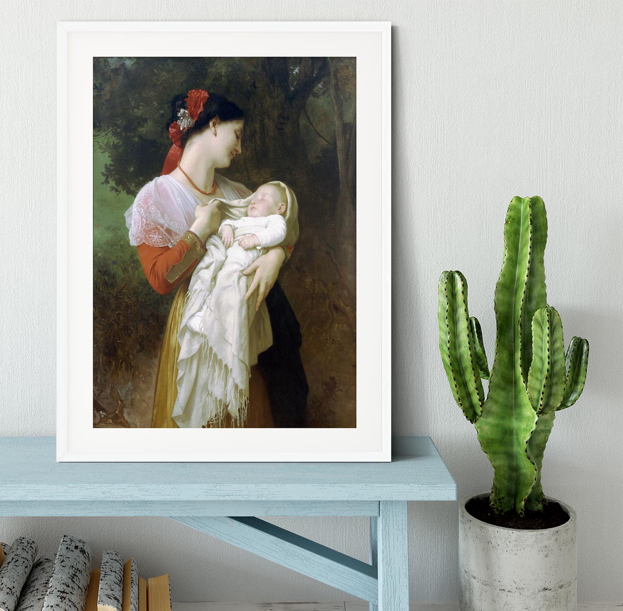 Maternal Admiration By Bouguereau Framed Print - Canvas Art Rocks - 5
