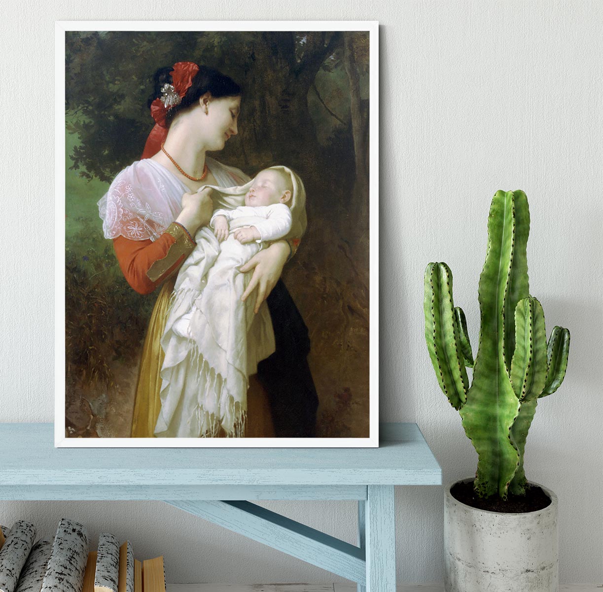 Maternal Admiration By Bouguereau Framed Print - Canvas Art Rocks -6