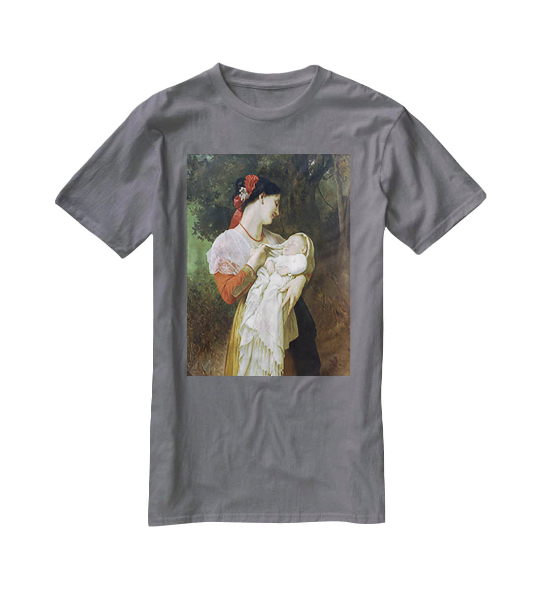 Maternal Admiration By Bouguereau T-Shirt - Canvas Art Rocks - 3