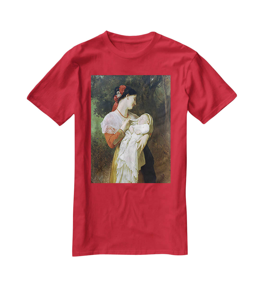 Maternal Admiration By Bouguereau T-Shirt - Canvas Art Rocks - 4