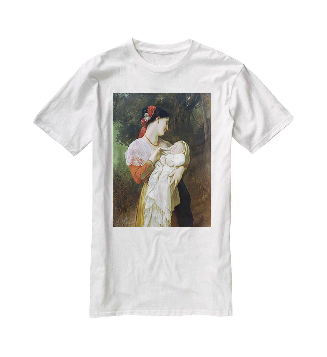 Maternal Admiration By Bouguereau T-Shirt - Canvas Art Rocks - 5