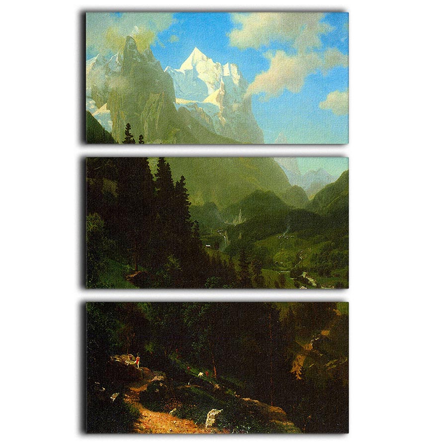 Matterhorn by Bierstadt 3 Split Panel Canvas Print - Canvas Art Rocks - 1