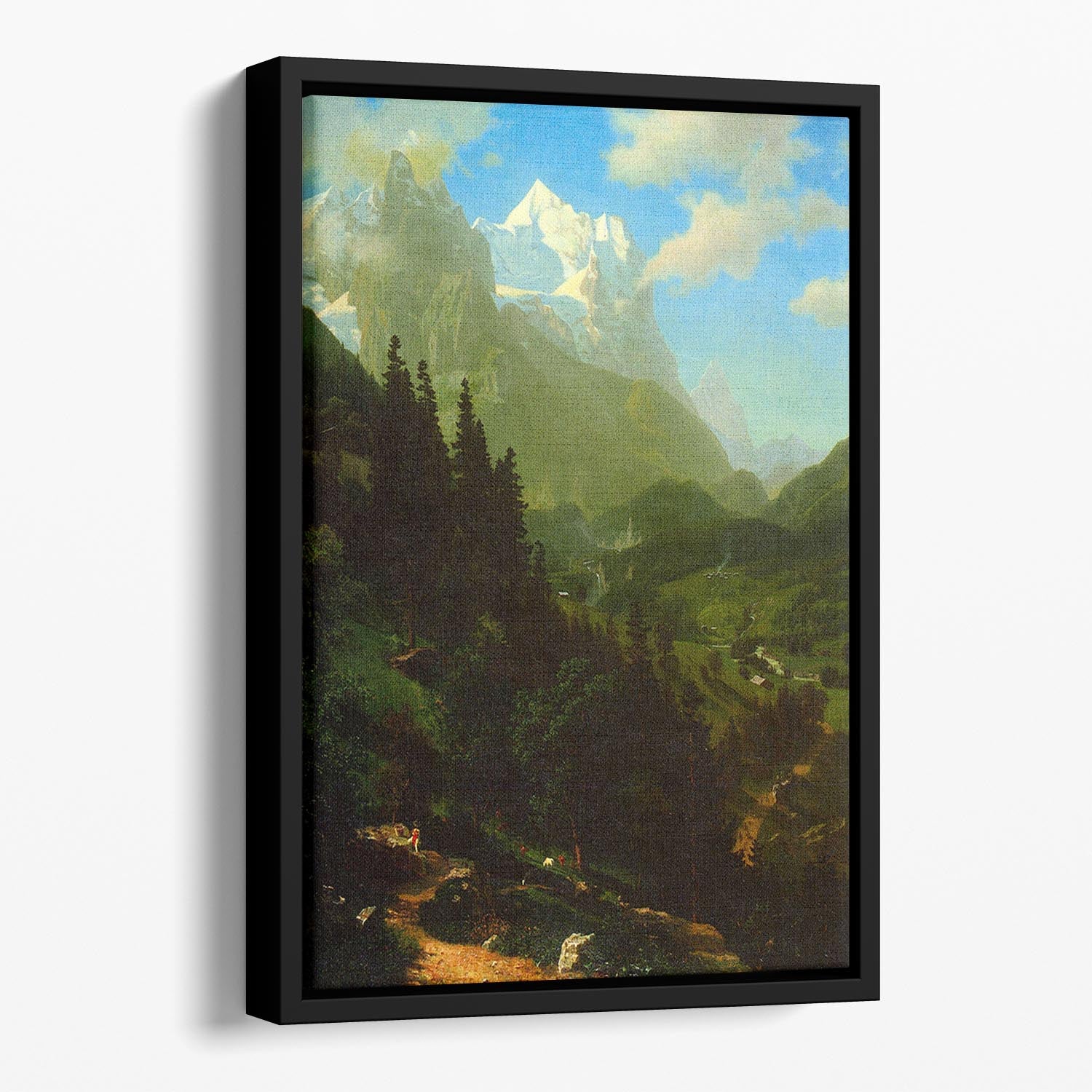 Matterhorn by Bierstadt Floating Framed Canvas - Canvas Art Rocks - 1