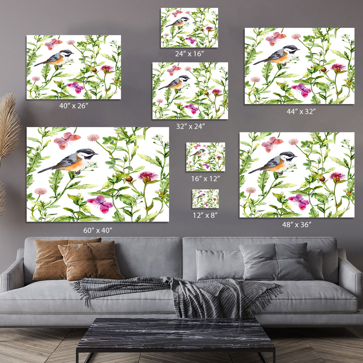 Meadow with butterflies Canvas Print or Poster - Canvas Art Rocks - 7
