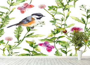 Meadow with butterflies Wall Mural Wallpaper - Canvas Art Rocks - 4