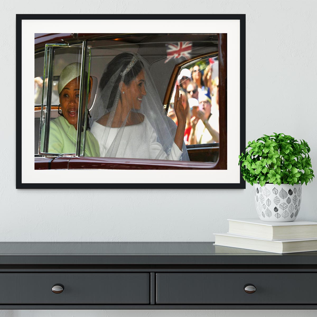 Meghan Markle and her mother arrive at the wedding Framed Print - Canvas Art Rocks - 1