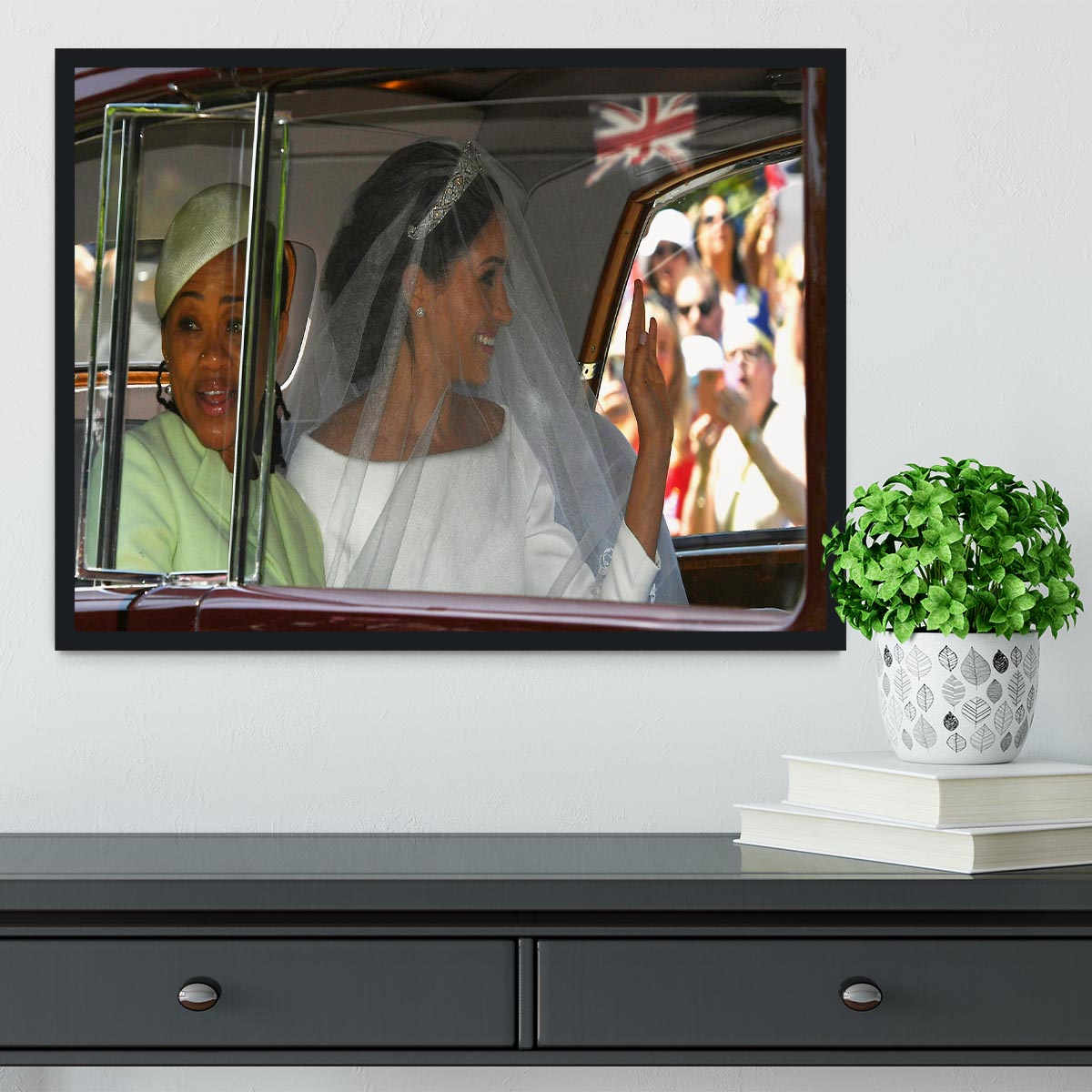 Meghan Markle and her mother arrive at the wedding Framed Print - Canvas Art Rocks - 2