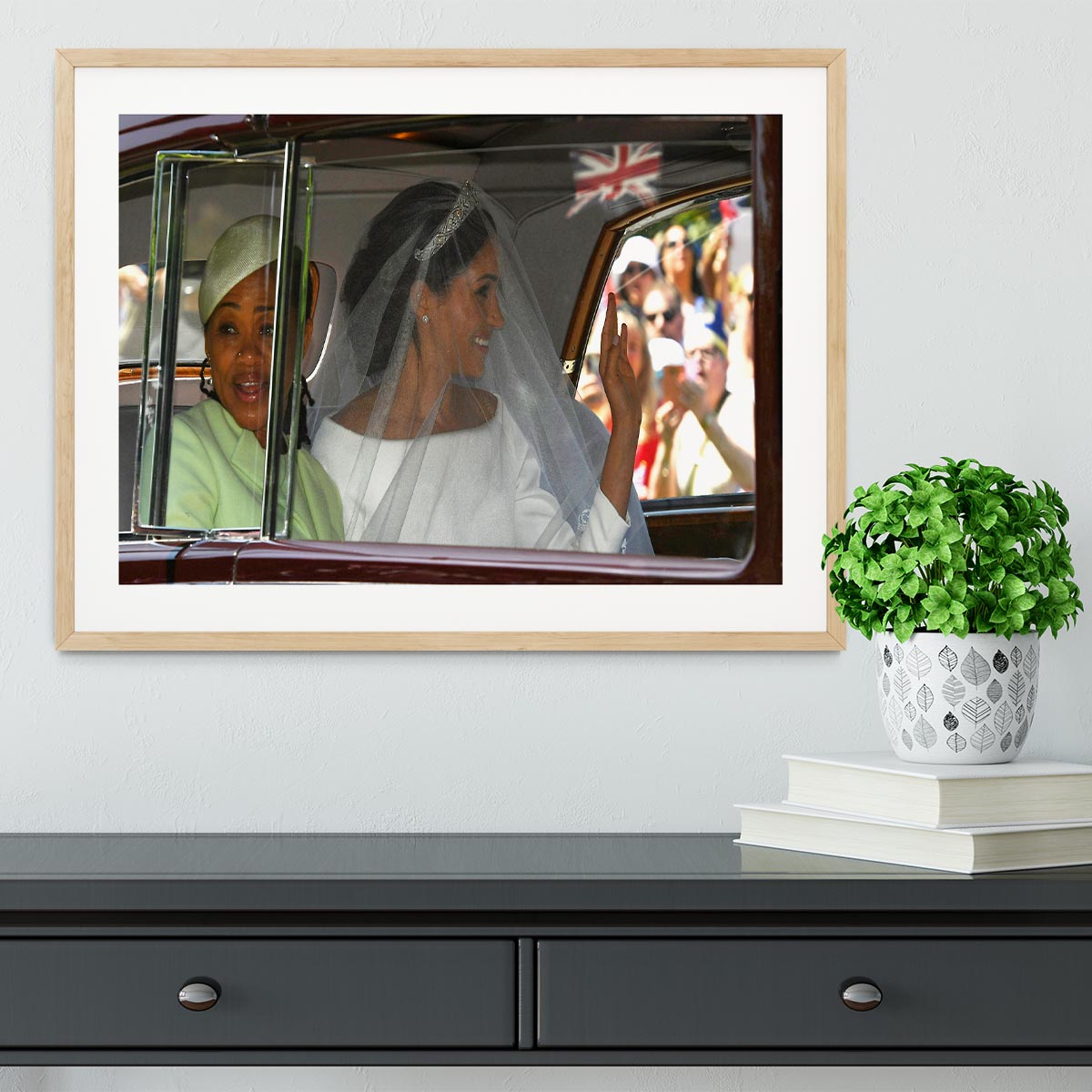 Meghan Markle and her mother arrive at the wedding Framed Print - Canvas Art Rocks - 3