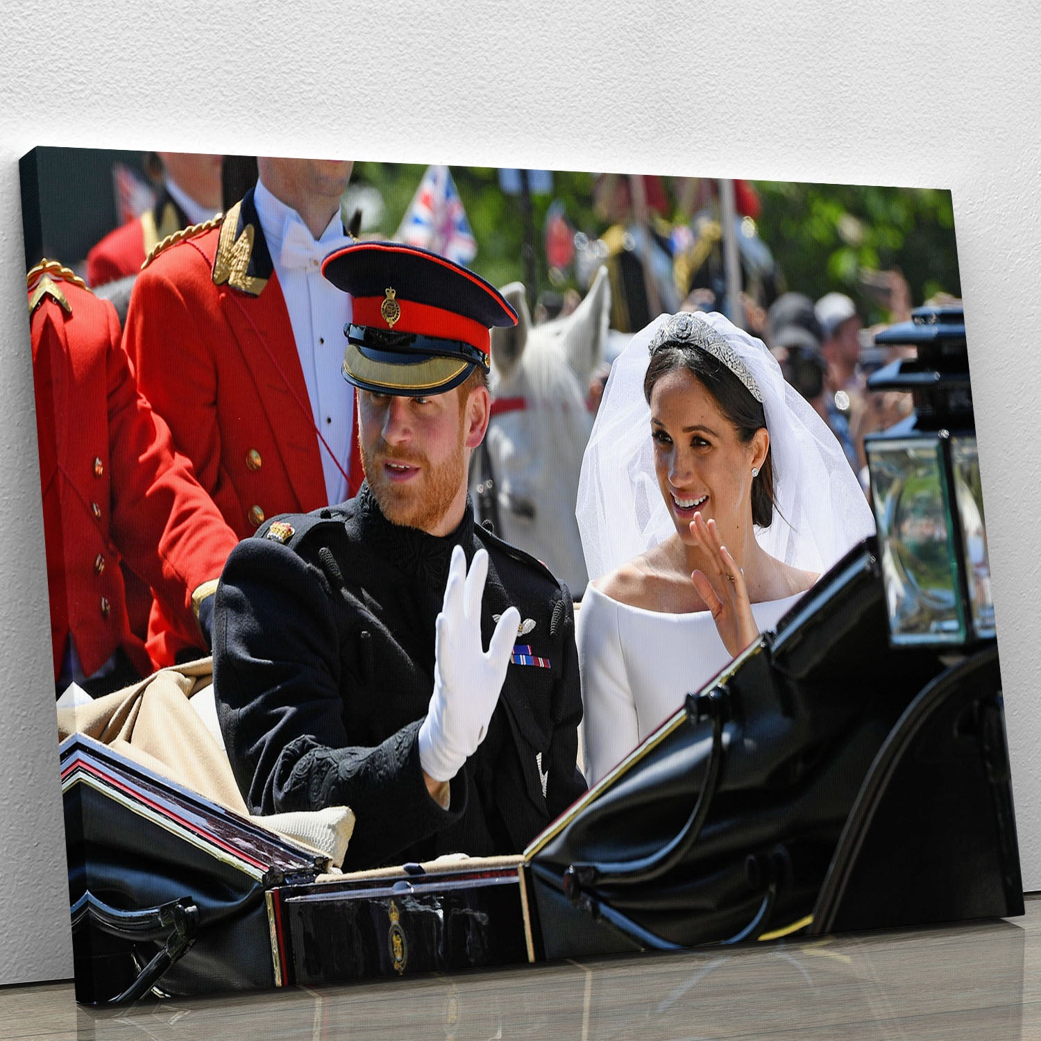 Meghan and Prince Harry greet the crowds Canvas Print or Poster - Canvas Art Rocks - 1
