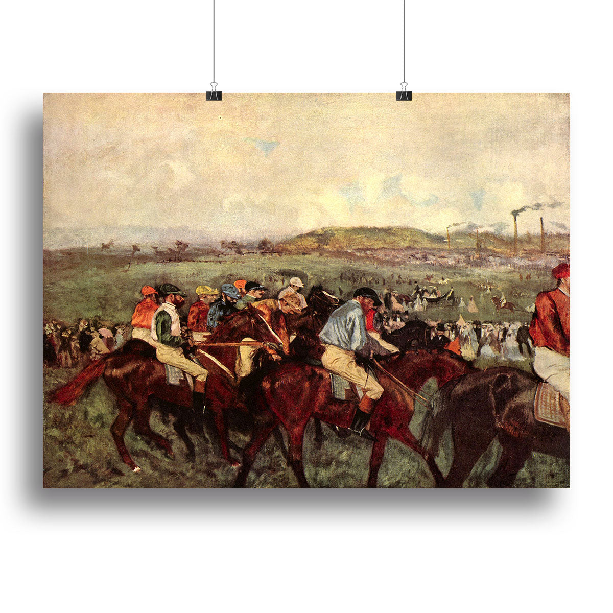 Men's riders before the start by Degas Canvas Print or Poster - Canvas Art Rocks - 2