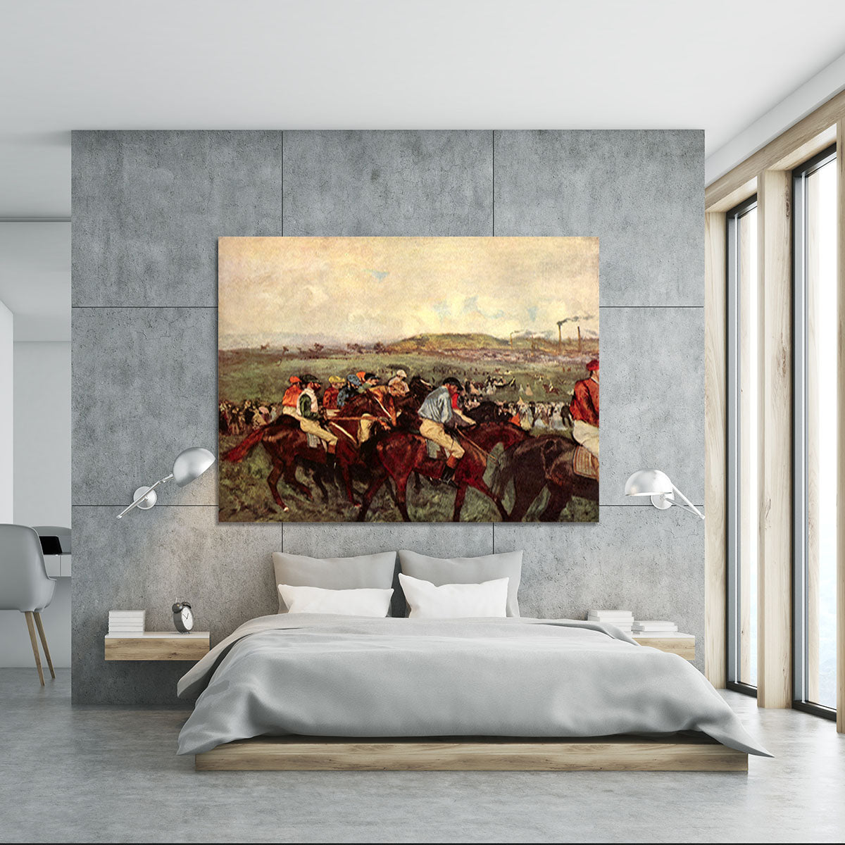 Men's riders before the start by Degas Canvas Print or Poster - Canvas Art Rocks - 5