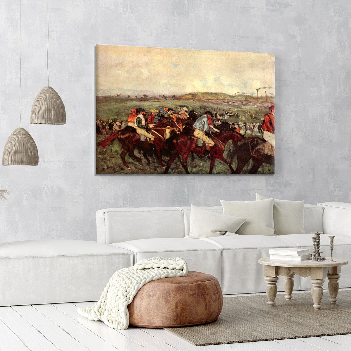 Men's riders before the start by Degas Canvas Print or Poster - Canvas Art Rocks - 6