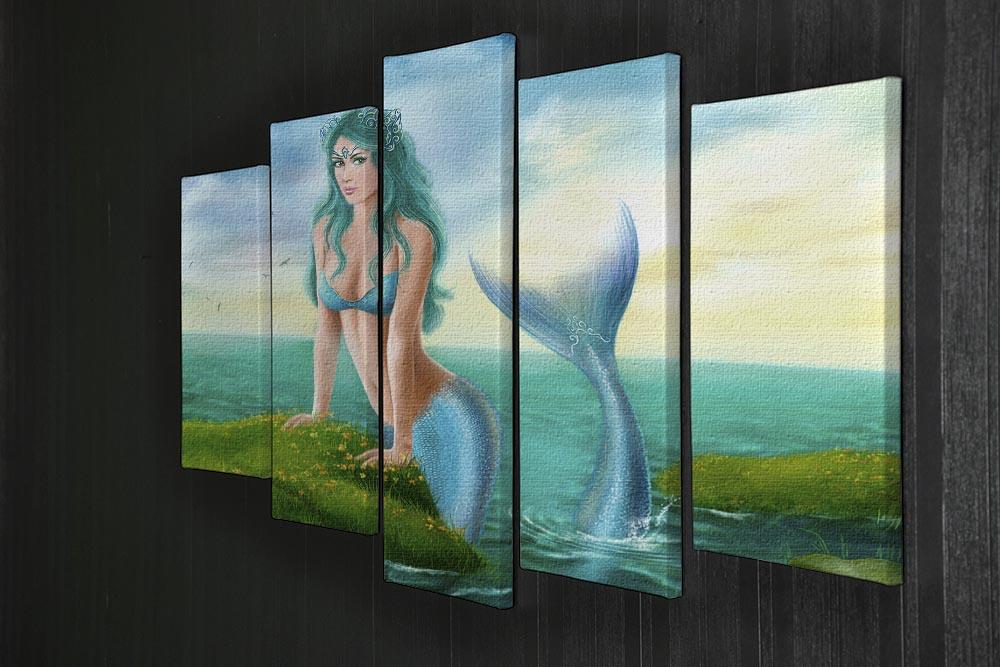 Mermaid in sea 5 Split Panel Canvas  - Canvas Art Rocks - 2