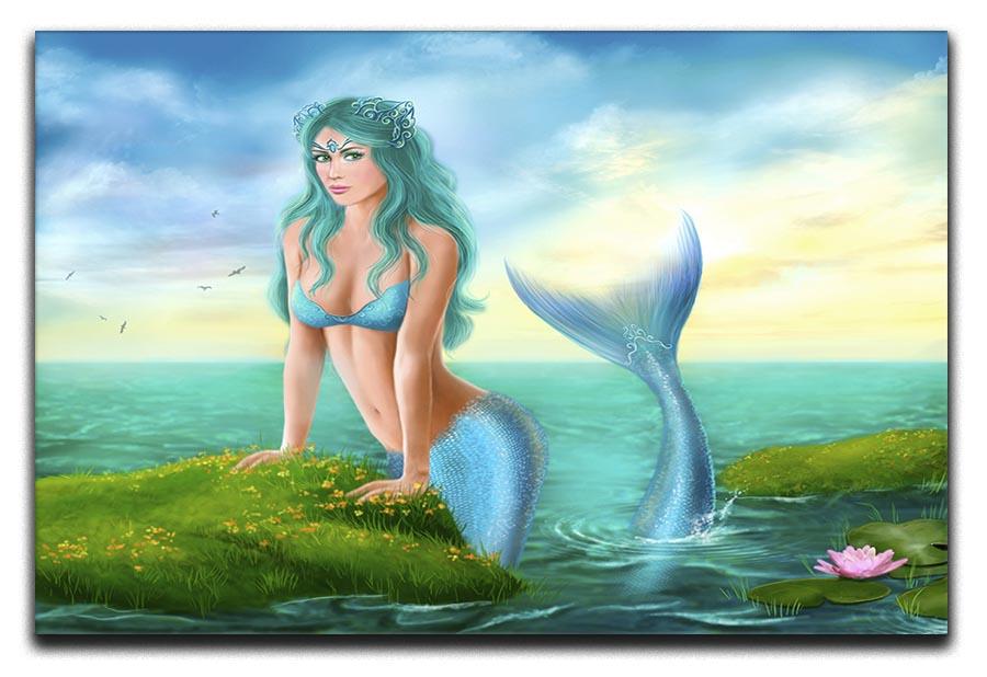Mermaid in sea Canvas Print or Poster  - Canvas Art Rocks - 1