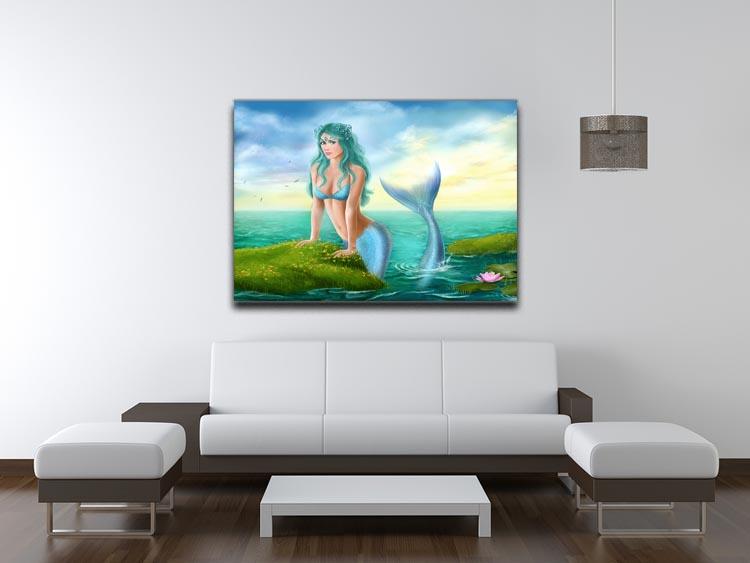 Mermaid in sea Canvas Print or Poster - Canvas Art Rocks - 4