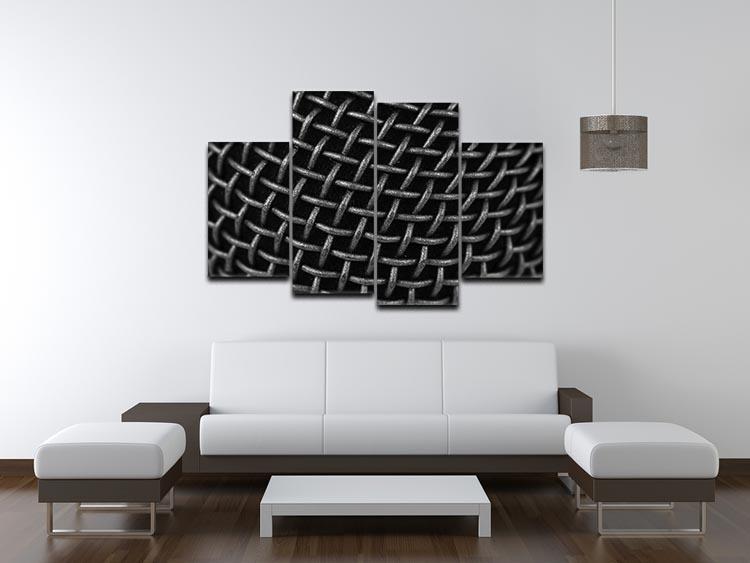 Metal Grid 4 Split Panel Canvas - Canvas Art Rocks - 3