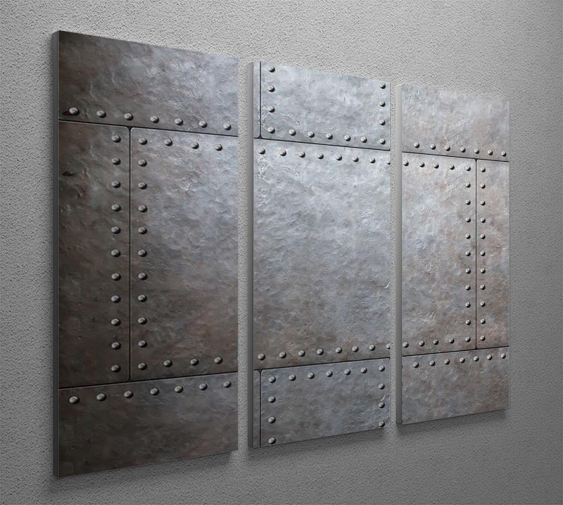 Metal armor plates 3 Split Panel Canvas Print - Canvas Art Rocks - 2