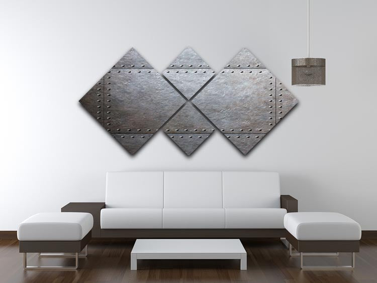 Metal armor plates 4 Square Multi Panel Canvas - Canvas Art Rocks - 3