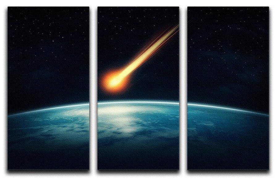 Meteor flying to the earth 3 Split Panel Canvas Print - Canvas Art Rocks - 1