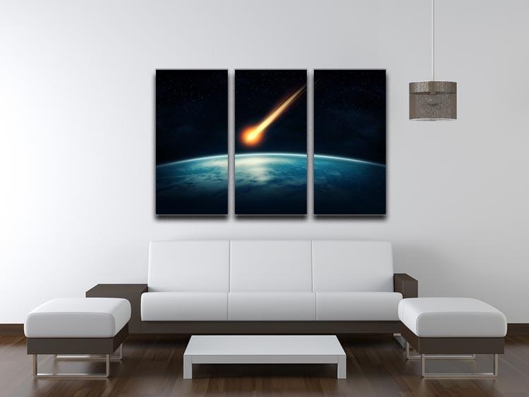 Meteor flying to the earth 3 Split Panel Canvas Print - Canvas Art Rocks - 3