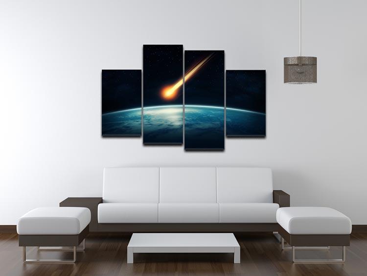 Meteor flying to the earth 4 Split Panel Canvas - Canvas Art Rocks - 3