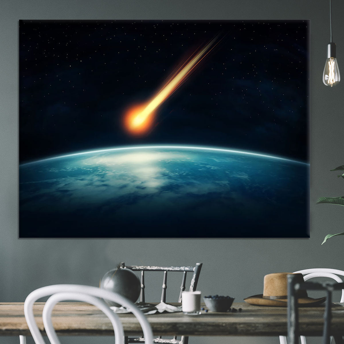 Meteor flying to the earth Canvas Print or Poster - Canvas Art Rocks - 3
