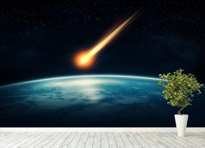 Meteor flying to the earth Wall Mural Wallpaper - Canvas Art Rocks - 4