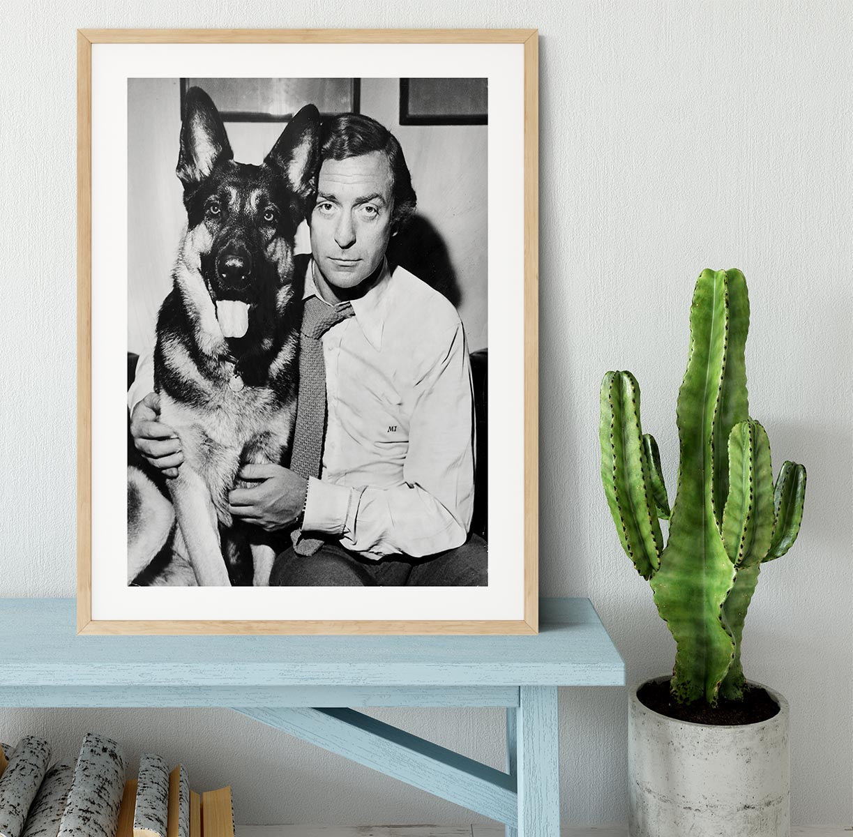 Michael Caine and dog Framed Print - Canvas Art Rocks - 3
