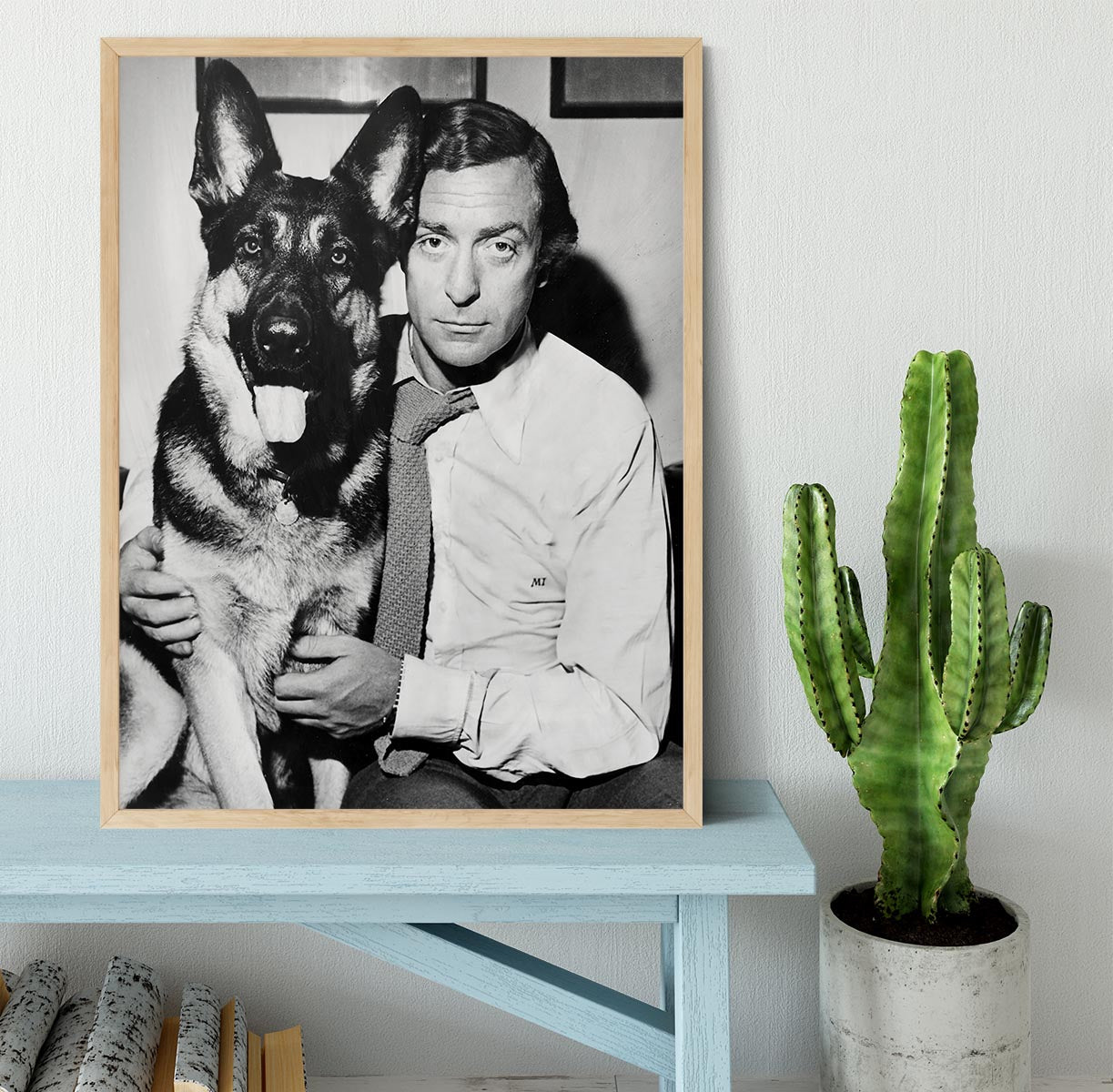 Michael Caine and dog Framed Print - Canvas Art Rocks - 4